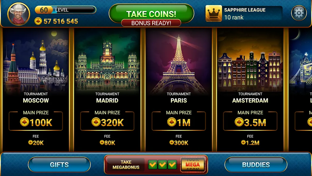 Poker Championship Tournaments [МОД: Деньги, Монеты и Меню MOD] Screenshot 1