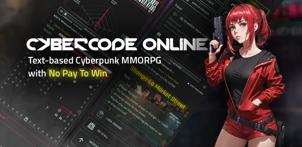 CyberCode Online -Text MMORPG (СайберКод Онлайн) [МОД: Бесконечные деньги, Монеты и Мега MOD] Screenshot 1