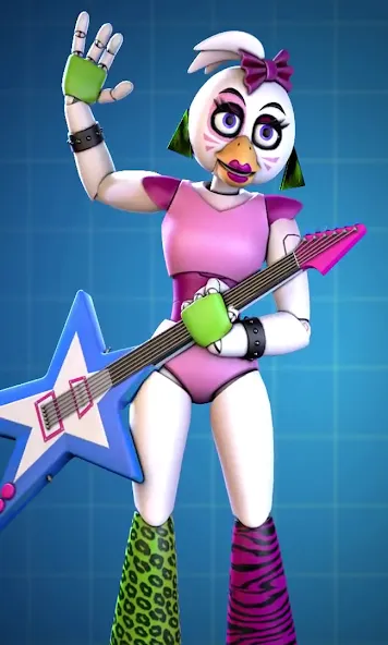 Glamrock Chica Workshop Glitch (Гламрок Чика Мастерская Глитч) [МОД: Деньги, Монеты и Меню MOD] Screenshot 1