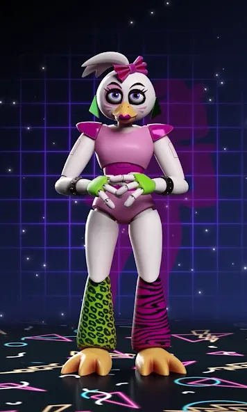 Glamrock Chica Workshop Glitch (Гламрок Чика Мастерская Глитч) [МОД: Деньги, Монеты и Меню MOD] Screenshot 2