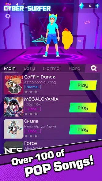 Cyber Surfer (Сайбер Серфер) [МОД: Все открыто, Дополнительные деньги и Меню MOD] Screenshot 1