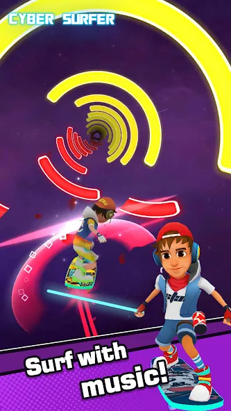 Cyber Surfer (Сайбер Серфер) [МОД: Все открыто, Дополнительные деньги и Меню MOD] Screenshot 2