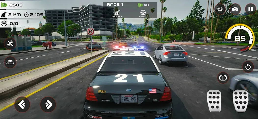 Highway Police Chase Simulator [МОД: Деньги, Монеты и Меню MOD] Screenshot 1