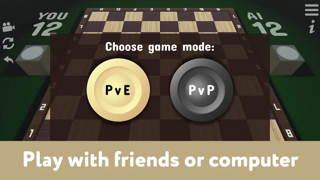 Checkers for two - Draughts [МОД: Меню, Бесконечные монеты и Открытые уровни] Screenshot 2