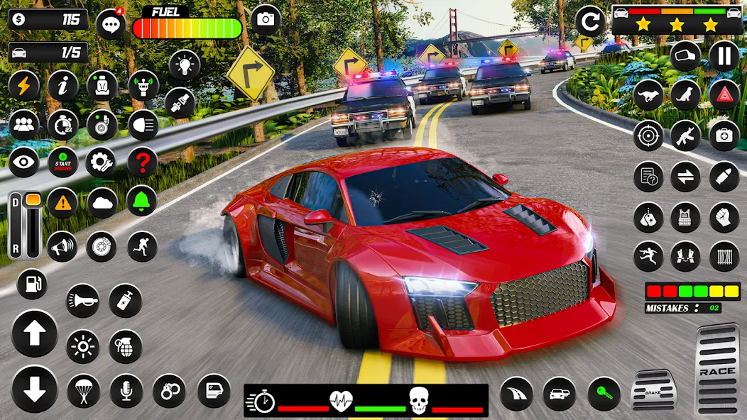Police Car Chase Car Games [МОД: Бесконечные деньги, Монеты и Мега MOD] Screenshot 4