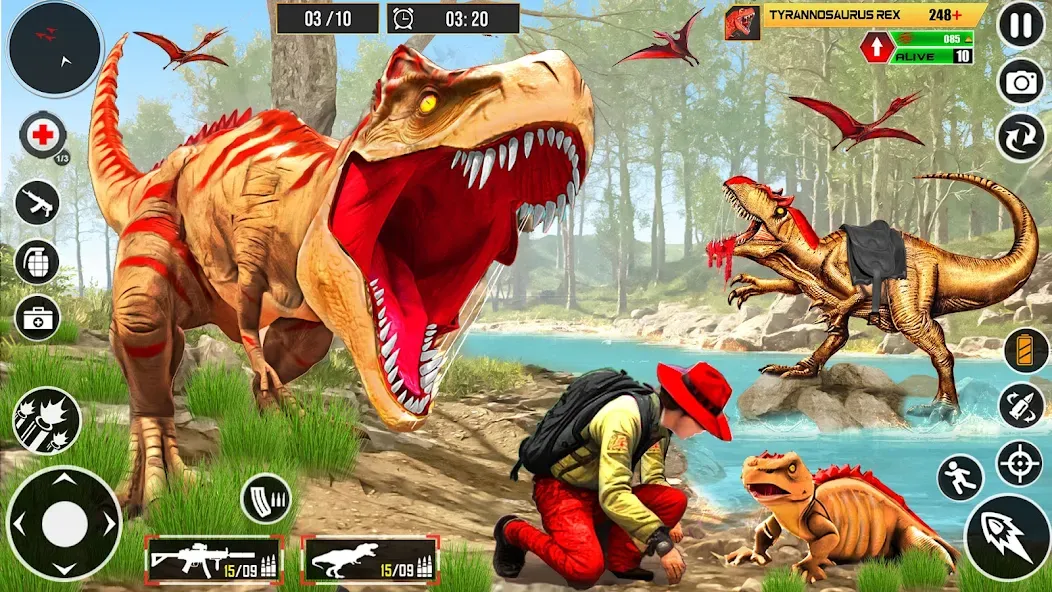 Real Dino Hunter 3D Gun Games (Уайлд Динозавр Хантер Ган Геймс) [МОД: Бесконечные деньги, Монеты и Мега MOD] Screenshot 1