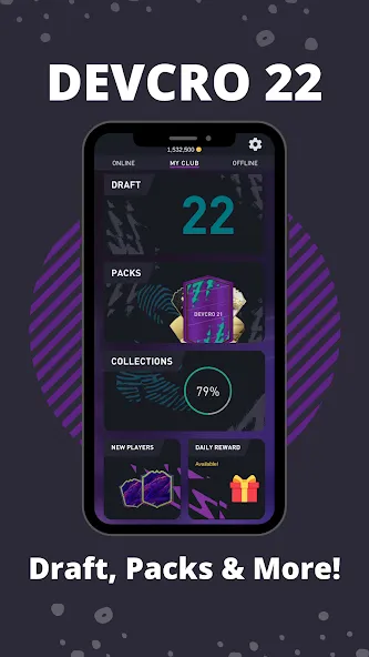 DEVCRO 22 - Draft, Packs (ДЕВКРО ФУТ 22) [МОД: Много монет, Открытые уровни и Мега MOD] Screenshot 1