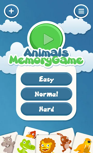 Animals memory game for kids [МОД: Много денег, Монет и Все открыто] Screenshot 1