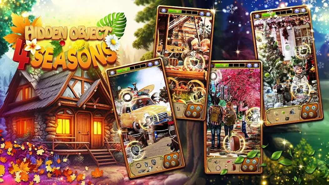 Hidden Object: 4 Seasons (Хидден Объект) [МОД: Много денег, Монет и Все открыто] Screenshot 1