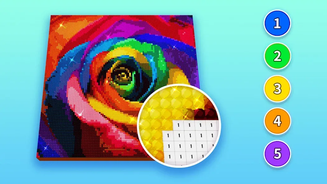 Diamond Painting by Number (Даймонд пейнтинг по номерам) [МОД: Много денег, Монет и Все открыто] Screenshot 3