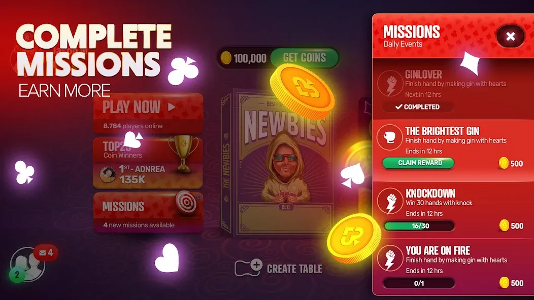 Gin Rummy Extra - Online Rummy (Джин Рамми Экстра) [МОД: Все открыто, Дополнительные деньги и Меню MOD] Screenshot 4