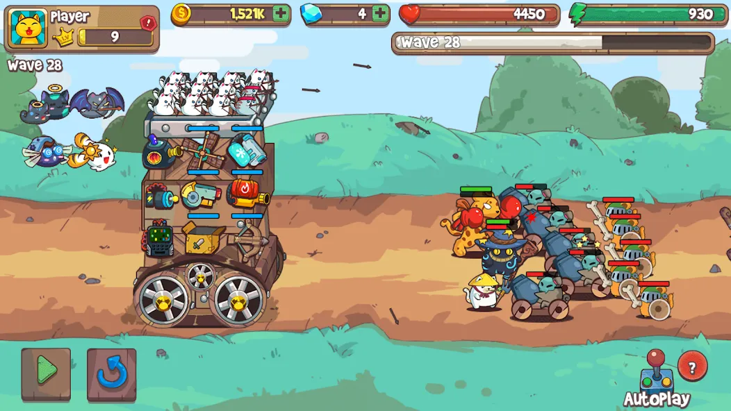 CatnRobot Idle TD: Battle Cat (КэтТауэр Айдл ТД) [МОД: Много монет, Открытые уровни и Мега MOD] Screenshot 5
