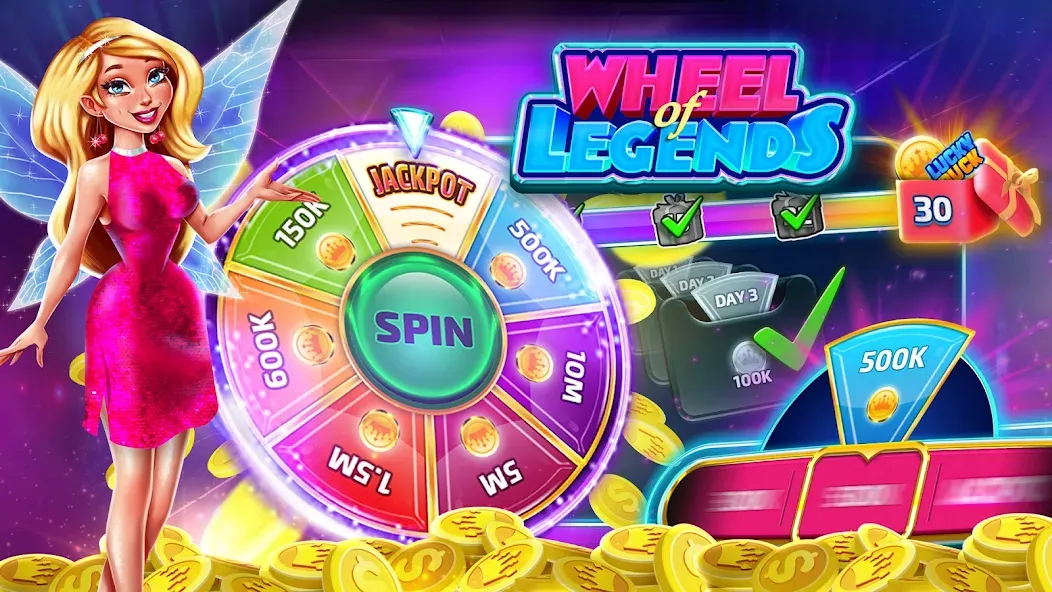 Best Casino Legends 777 Slots (Бест Казино Легенды 777 Слотс) [МОД: Меню, Бесконечные монеты и Открытые уровни] Screenshot 4