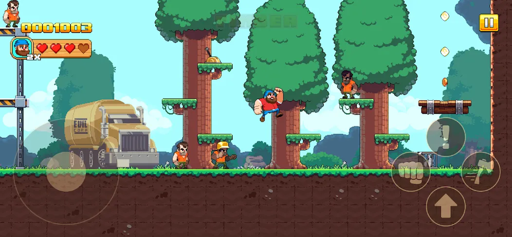 Timberman The Big Adventure (Тимбермен Большое Приключение) [МОД: Меню, Бесконечные монеты и Открытые уровни] Screenshot 2