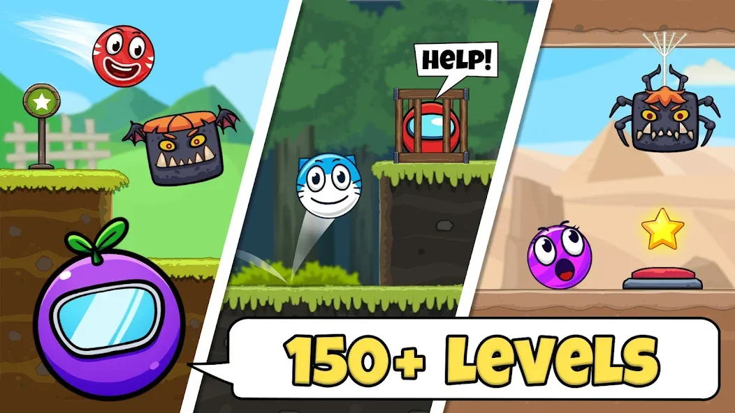 Red Ball Roller (Ред Болл Роллер) [МОД: Бесконечные деньги, Монеты и Мега MOD] Screenshot 2