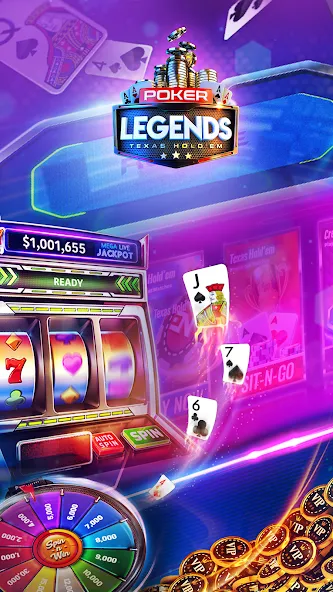 Poker Legends - Texas Hold'em (Покер Легенды) [МОД: Меню, Бесконечные монеты и Открытые уровни] Screenshot 2