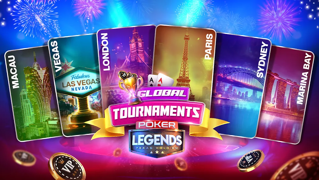 Poker Legends - Texas Hold'em (Покер Легенды) [МОД: Меню, Бесконечные монеты и Открытые уровни] Screenshot 3