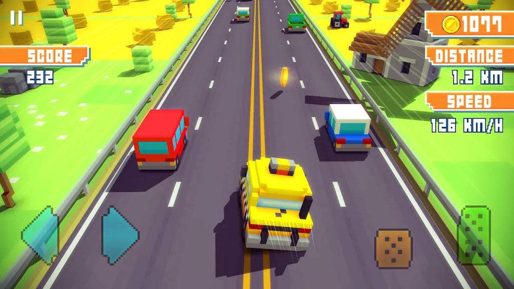 Blocky Highway: Traffic Racing (Блоки Хайвей) [МОД: Много монет, Открытые уровни и Мега MOD] Screenshot 5