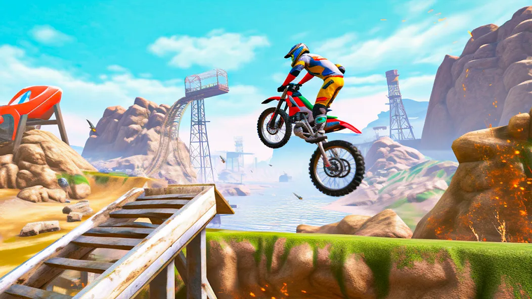 Ultimate Bike Stunt: Bike Game (Ультимейт Байк Стант) [МОД: Много монет, Открытые уровни и Мега MOD] Screenshot 4
