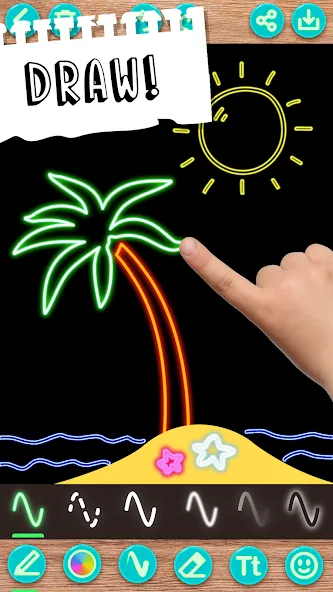 Draw Doodle - Kids drawing [МОД: Много монет, Открытые уровни и Мега MOD] Screenshot 2