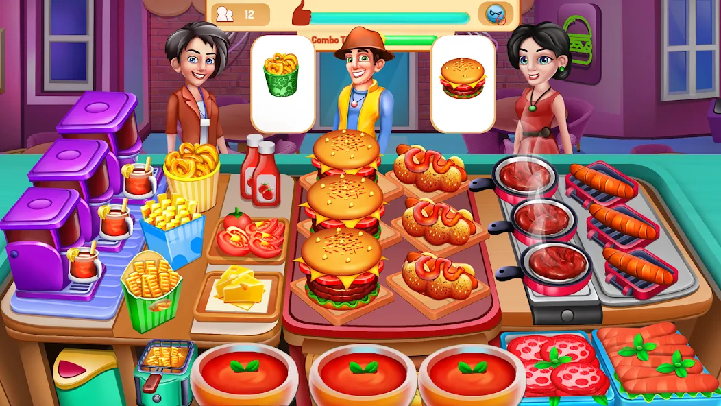 Cooking Food: Time Management [МОД: Все открыто, Дополнительные деньги и Меню MOD] Screenshot 1
