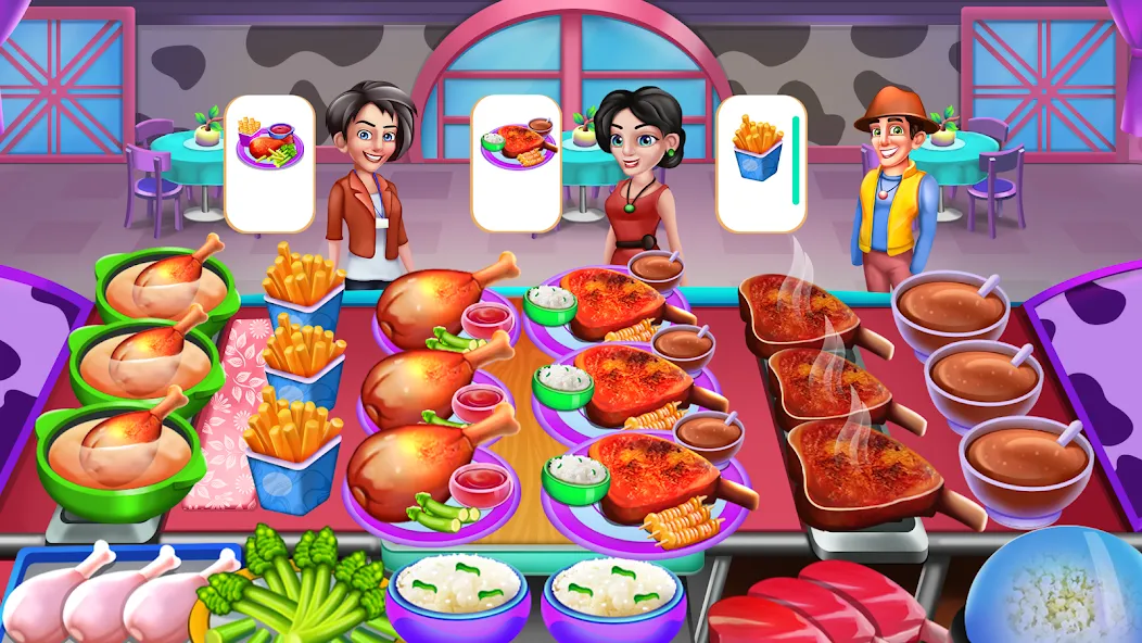 Cooking Food: Time Management [МОД: Все открыто, Дополнительные деньги и Меню MOD] Screenshot 2