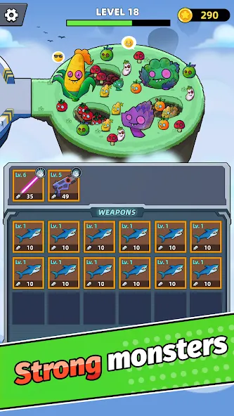 Merge Weapons：Air Island TD [МОД: Все открыто, Дополнительные деньги и Меню MOD] Screenshot 3