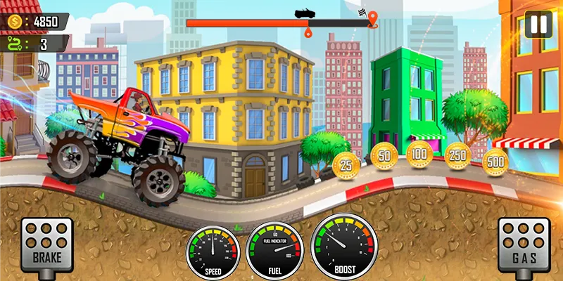 Racing the Hill [МОД: Меню, Бесконечные монеты и Открытые уровни] Screenshot 1