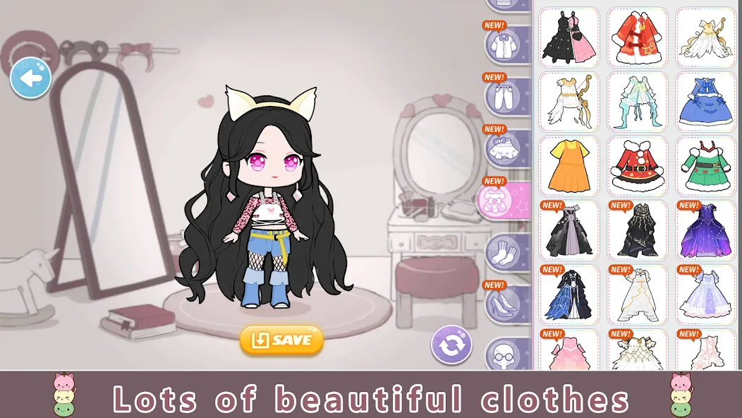 YOYO Doll Anime Dress Up Game (ЙОЙО) [МОД: Все открыто, Дополнительные деньги и Меню MOD] Screenshot 2