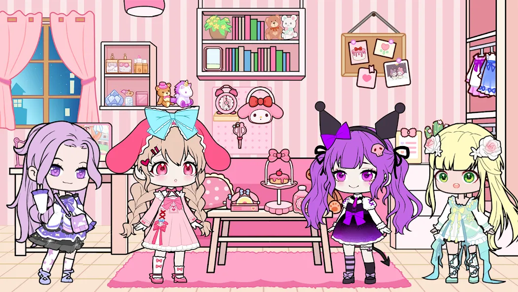 YOYO Doll School life Dress up (ЙОЙО Лайф ворлд) [МОД: Деньги, Монеты и Меню MOD] Screenshot 2