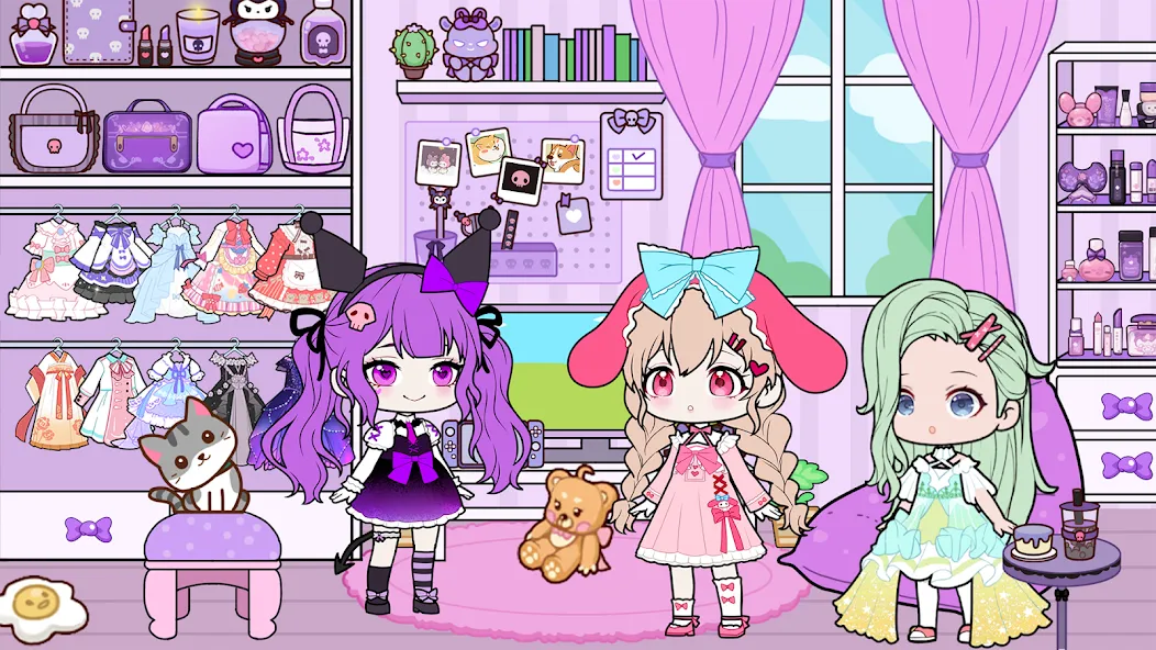 YOYO Doll School life Dress up (ЙОЙО Лайф ворлд) [МОД: Деньги, Монеты и Меню MOD] Screenshot 4