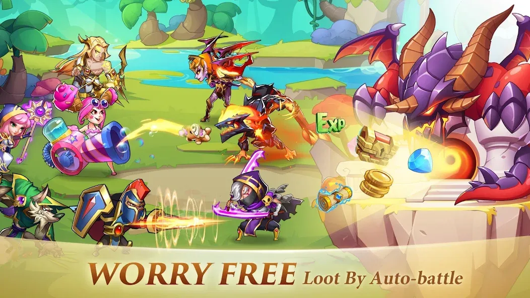 Idle Heroes (Айдел Хироес) [МОД: Много денег, Монет и Все открыто] Screenshot 3