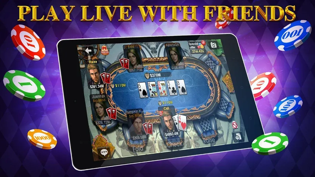 DH Texas Poker - Texas Hold'em (ДХ Техас Покер) [МОД: Много монет, Открытые уровни и Мега MOD] Screenshot 4