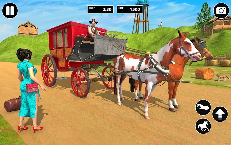 Horse Cart Taxi Transport Game [МОД: Меню, Бесконечные монеты и Открытые уровни] Screenshot 5