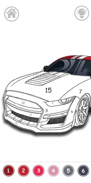 Cars Color By Number (Цветные машины по номерам) [МОД: Много денег, Монет и Все открыто] Screenshot 1