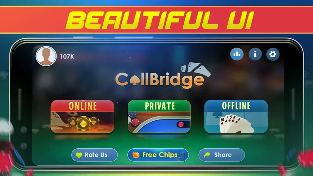 Call Bridge Card Game - Spades (Карточная игра Колл Бридж) [МОД: Меню, Бесконечные монеты и Открытые уровни] Screenshot 1
