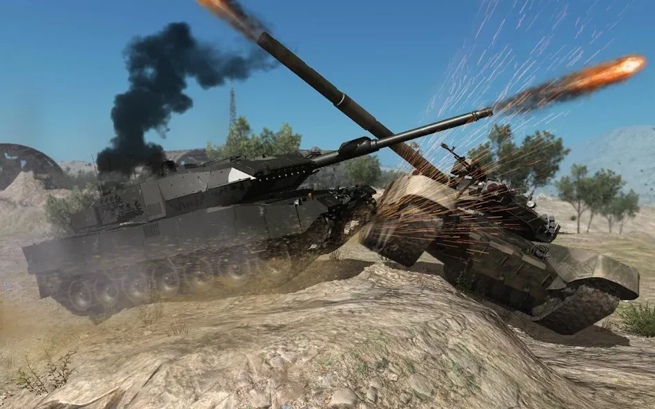 Real Tank Battle : War Machine (Реальное танковое сражение) [МОД: Много монет, Открытые уровни и Мега MOD] Screenshot 1