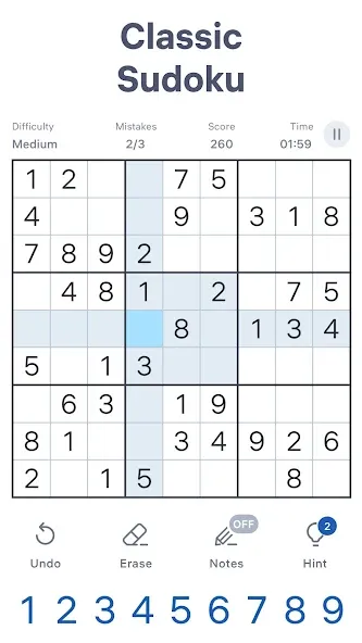Sudoku.com - Classic Sudoku [МОД: Меню, Бесконечные монеты и Открытые уровни] Screenshot 1