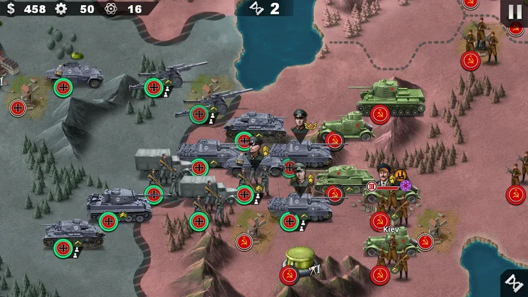 World Conqueror 4-WW2 Strategy (Ворлд Конкерор 4) [МОД: Все открыто, Дополнительные деньги и Меню MOD] Screenshot 1