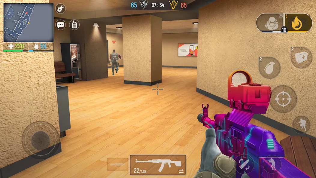 Modern Ops: Gun Shooting Games (Модерн Опс) [МОД: Много монет, Открытые уровни и Мега MOD] Screenshot 1