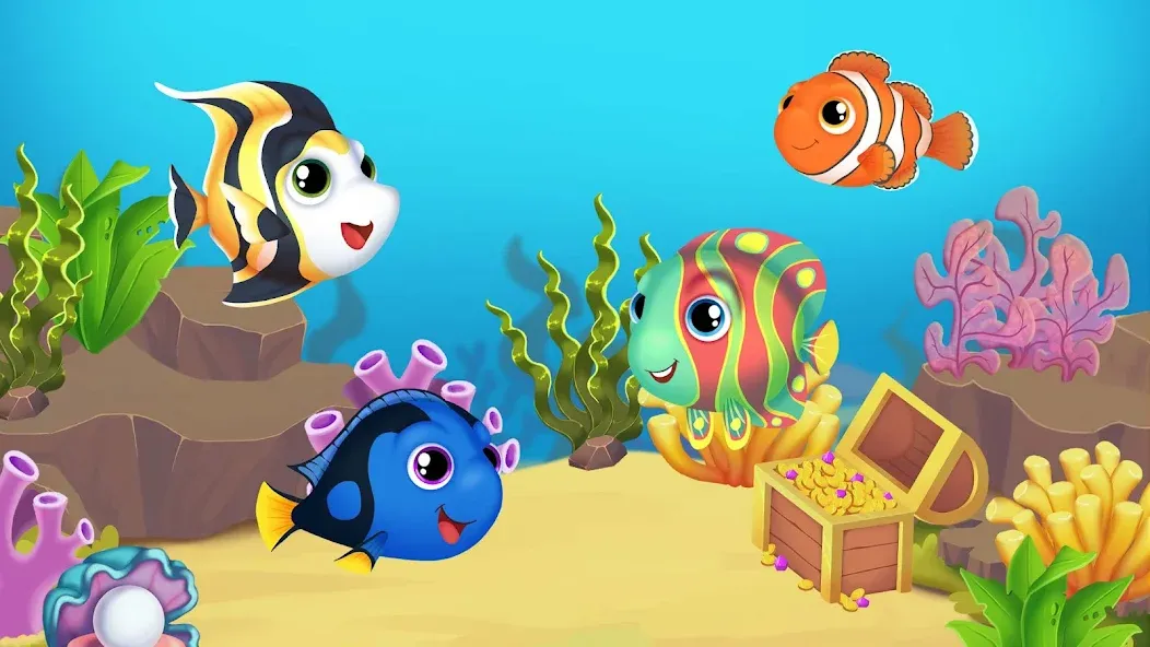 Baby Aquarium - Fish game [МОД: Все открыто, Дополнительные деньги и Меню MOD] Screenshot 1