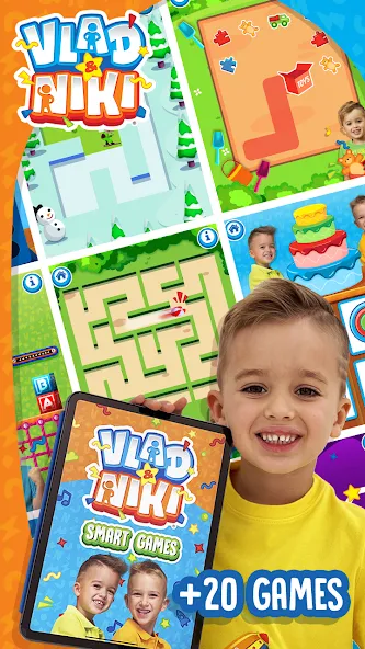 Vlad and Niki - Smart Games [МОД: Меню, Бесконечные монеты и Открытые уровни] Screenshot 1