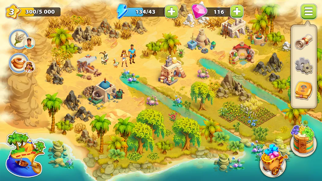 Nile Valley: Farm Adventure (Ниловская долина) [МОД: Все открыто, Дополнительные деньги и Меню MOD] Screenshot 1