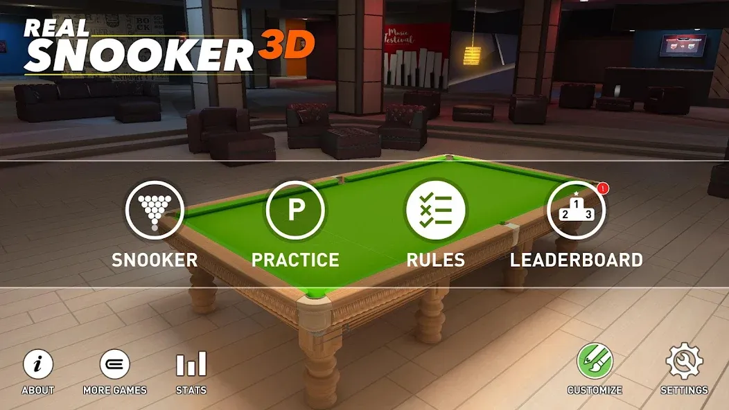 Real Snooker 3D (Реал Снукер 3D) [МОД: Меню, Бесконечные монеты и Открытые уровни] Screenshot 5