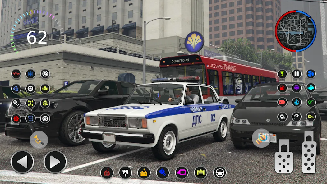 Police Car Riders: VAZ 2107 [МОД: Бесконечные деньги, Монеты и Мега MOD] Screenshot 1