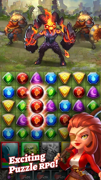 Dragon Strike: Puzzle RPG (Драгон Страйк) [МОД: Все открыто, Дополнительные деньги и Меню MOD] Screenshot 1