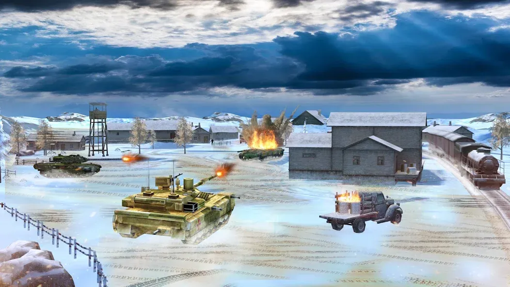 Tank Battle Army Games 2023 [МОД: Бесконечные деньги, Монеты и Мега MOD] Screenshot 1