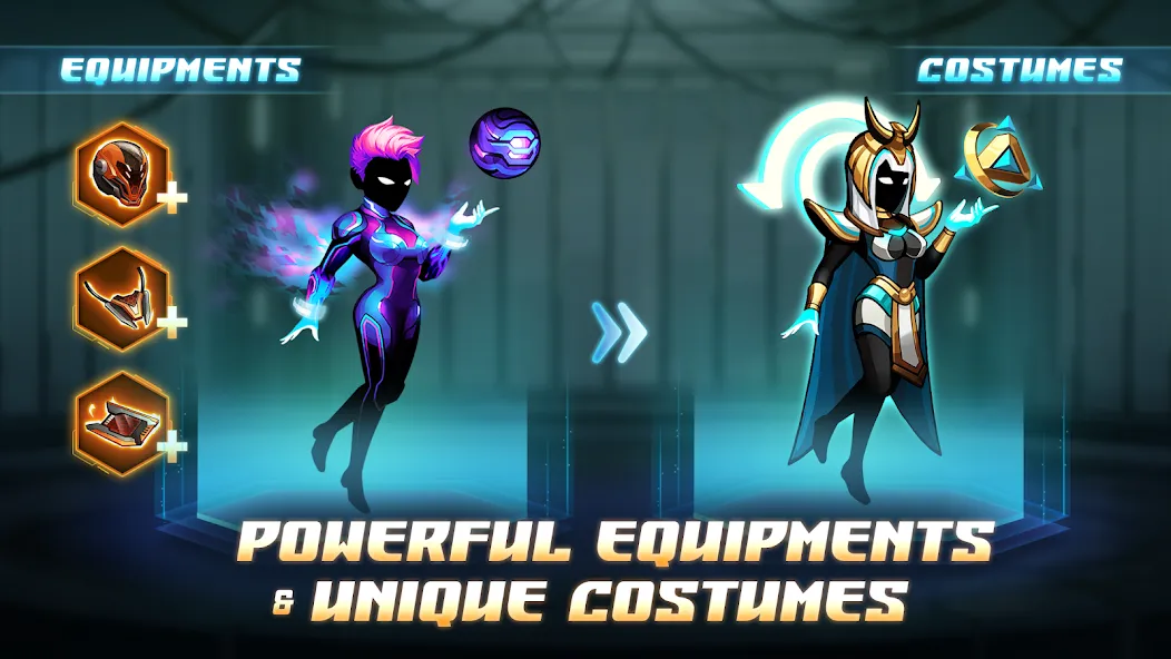 Cyber War: Offline Fantasy RPG (Сайбер Воины) [МОД: Много монет, Открытые уровни и Мега MOD] Screenshot 2