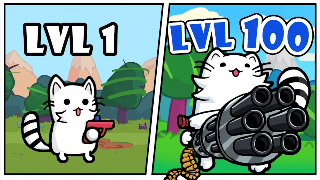 Stickman Cat Gun offline games [МОД: Деньги, Монеты и Меню MOD] Screenshot 1