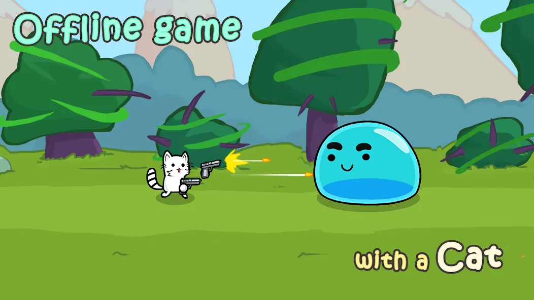 Stickman Cat Gun offline games [МОД: Деньги, Монеты и Меню MOD] Screenshot 2